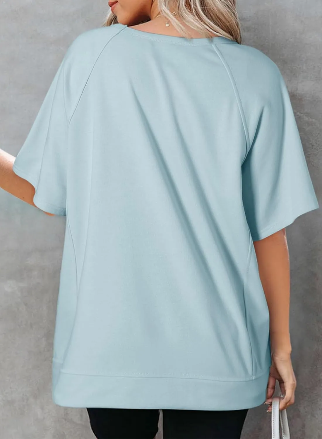 Dokotoo Oversized T Shirts for Women Crewneck Short Sleeve Casual Summer Tops Lightweight Loose High Low Blouse
