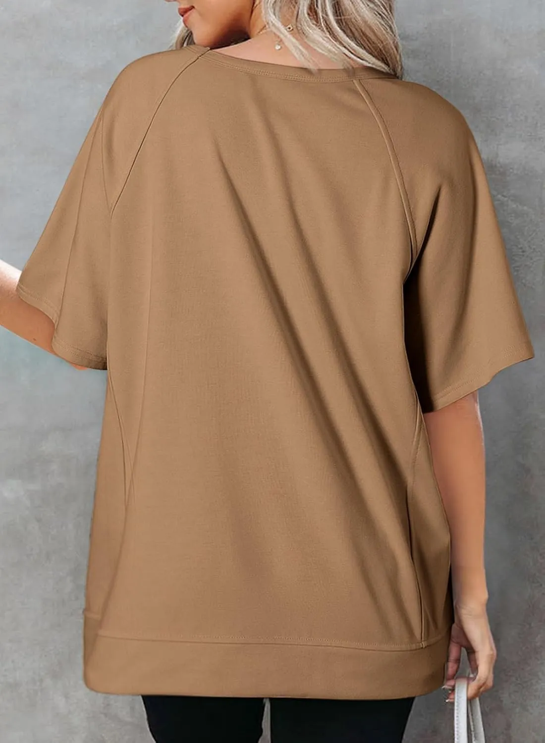 Dokotoo Oversized T Shirts for Women Crewneck Short Sleeve Casual Summer Tops Lightweight Loose High Low Blouse