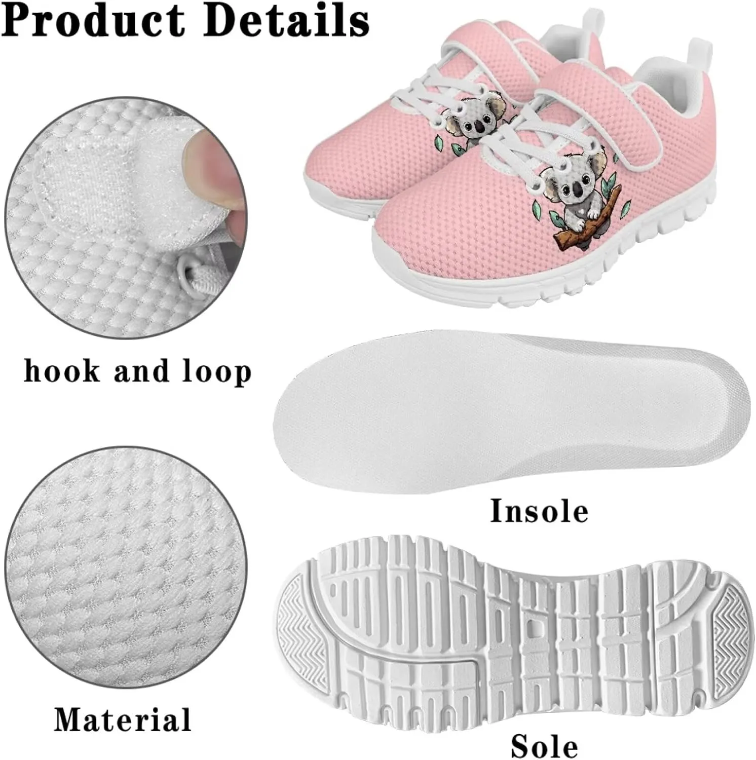 Doojoayie Athletic Shoes for Kids Girls for Active Kids Play Running Jogging Shoes