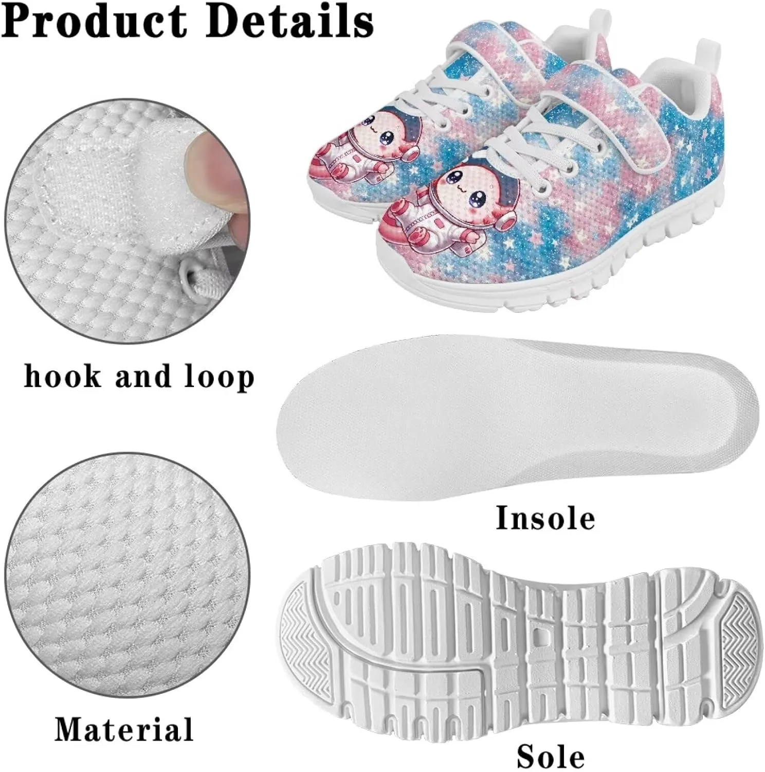 Doojoayie Athletic Shoes for Kids Girls for Active Kids Play Running Jogging Shoes