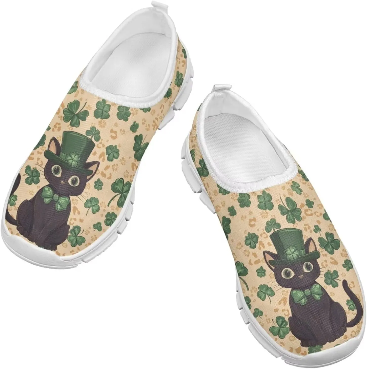 Doojoayie Girls St Patrick's Day Shoes Slip On Running Shoes Kids Holiday Present