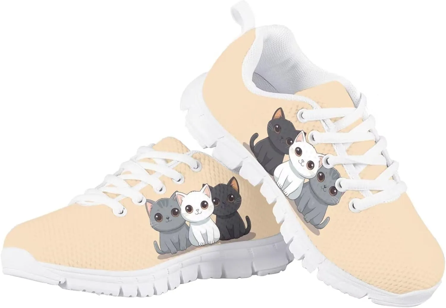 Doojoayie School Tennis Shoes for Girls Running Shoes Animal Pattern Casual Sneakers