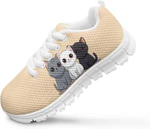 Doojoayie School Tennis Shoes for Girls Running Shoes Animal Pattern Casual Sneakers