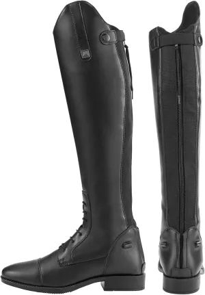 Dover Saddlery Riding Sport - Ladies' Equestrian Black Synthetic Leather Field Boots - Full - 8.5