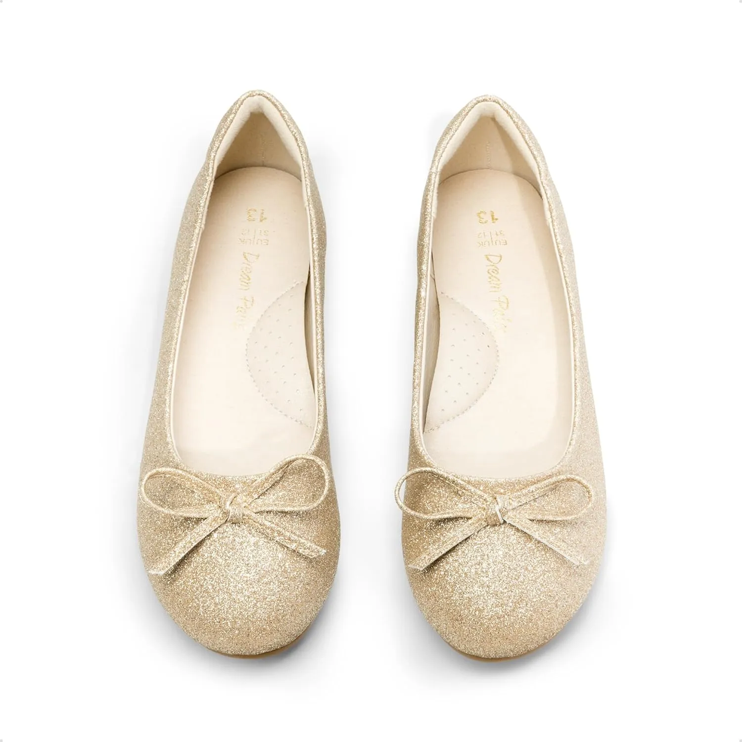 DREAM PAIRS Girls Dress Shoes Ballet Flats Slip-on Fashion Bow Flower Girl Shoes for Wedding, School, Party, Birthday