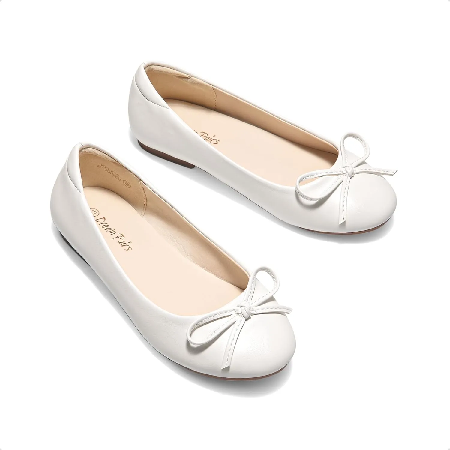 DREAM PAIRS Girls Dress Shoes Ballet Flats Slip-on Fashion Bow Flower Girl Shoes for Wedding, School, Party, Birthday