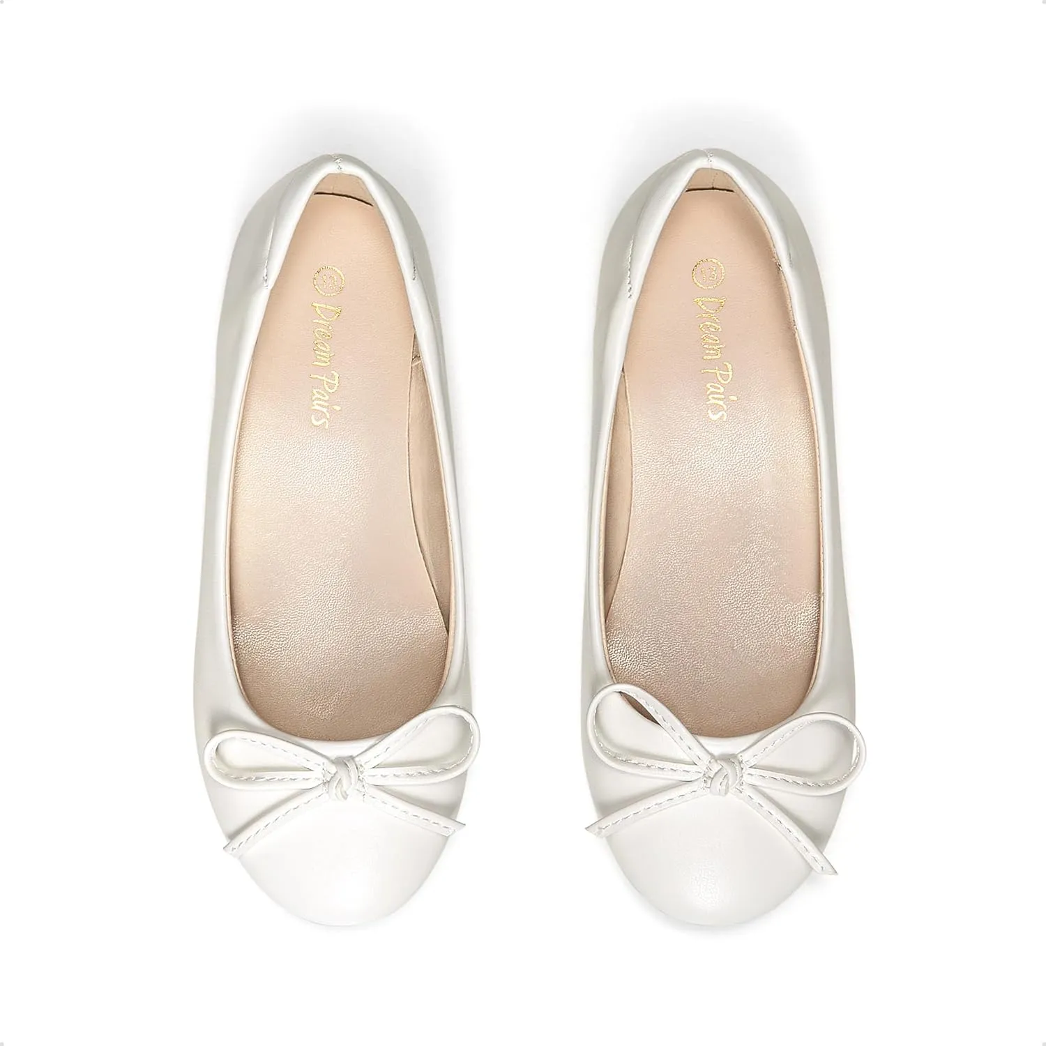 DREAM PAIRS Girls Dress Shoes Ballet Flats Slip-on Fashion Bow Flower Girl Shoes for Wedding, School, Party, Birthday