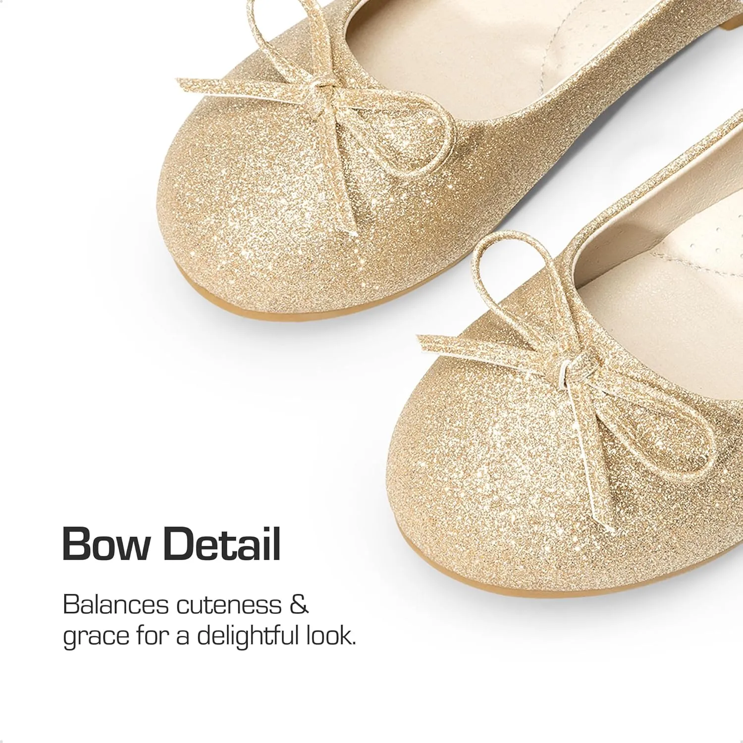 DREAM PAIRS Girls Dress Shoes Ballet Flats Slip-on Fashion Bow Flower Girl Shoes for Wedding, School, Party, Birthday