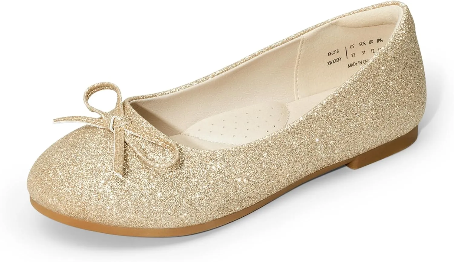 DREAM PAIRS Girls Dress Shoes Ballet Flats Slip-on Fashion Bow Flower Girl Shoes for Wedding, School, Party, Birthday
