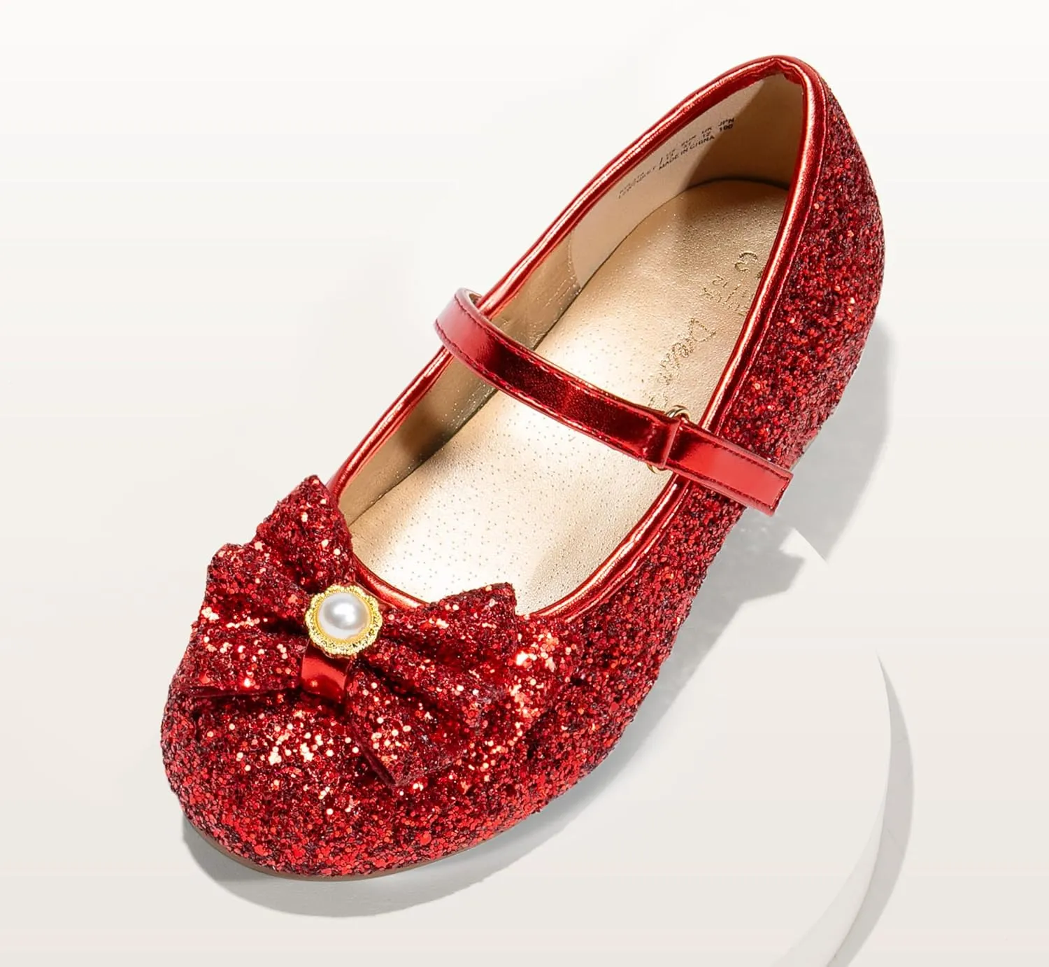 DREAM PAIRS Girls Dress Shoes Princess Shoes for Toddler Little Girl Mary Jane Low Heels Glitter Flower Party Wedding Footwear