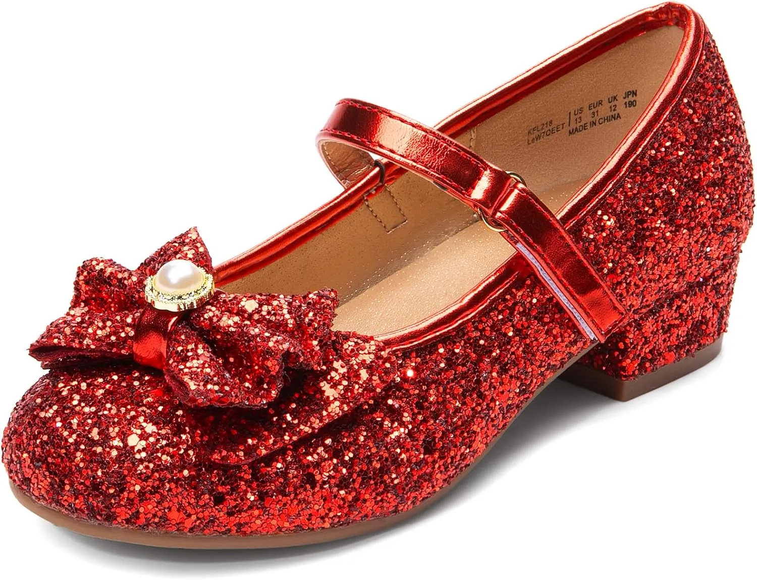 DREAM PAIRS Girls Dress Shoes Princess Shoes for Toddler Little Girl Mary Jane Low Heels Glitter Flower Party Wedding Footwear