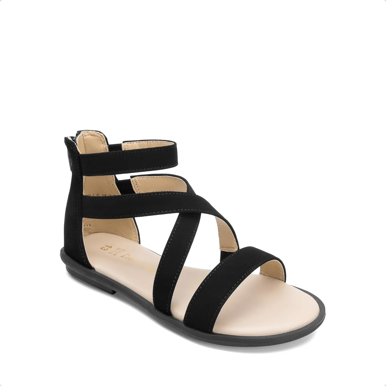 DREAM PAIRS Girls Gladiator Sandals with Zipper Strappy Sandals Toddler/Little Kid/Big Kid