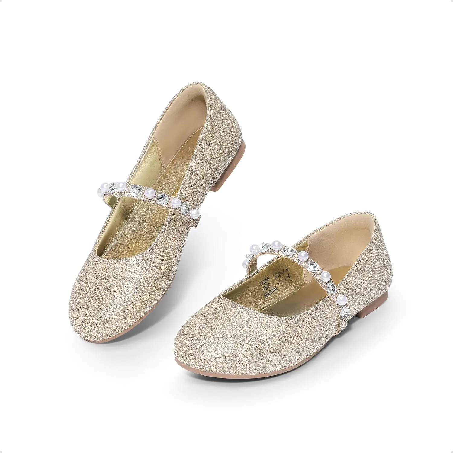 DREAM PAIRS Girls Mary Jane Dress Shoes Ballerina Flats for Wedding, Party (Toddler/Little Kid/Big Kid)