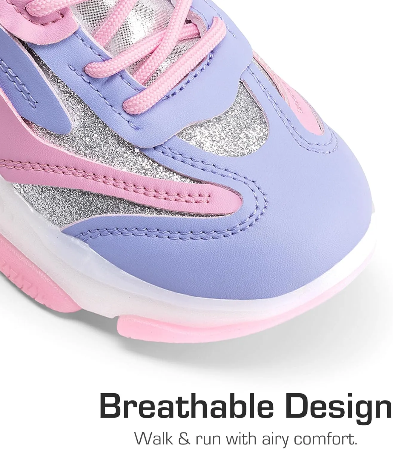 DREAM PAIRS Kids Girls Sneakers Jelly Sole Lace up Shoes Lightweight Walking Shoes for Girls Boys