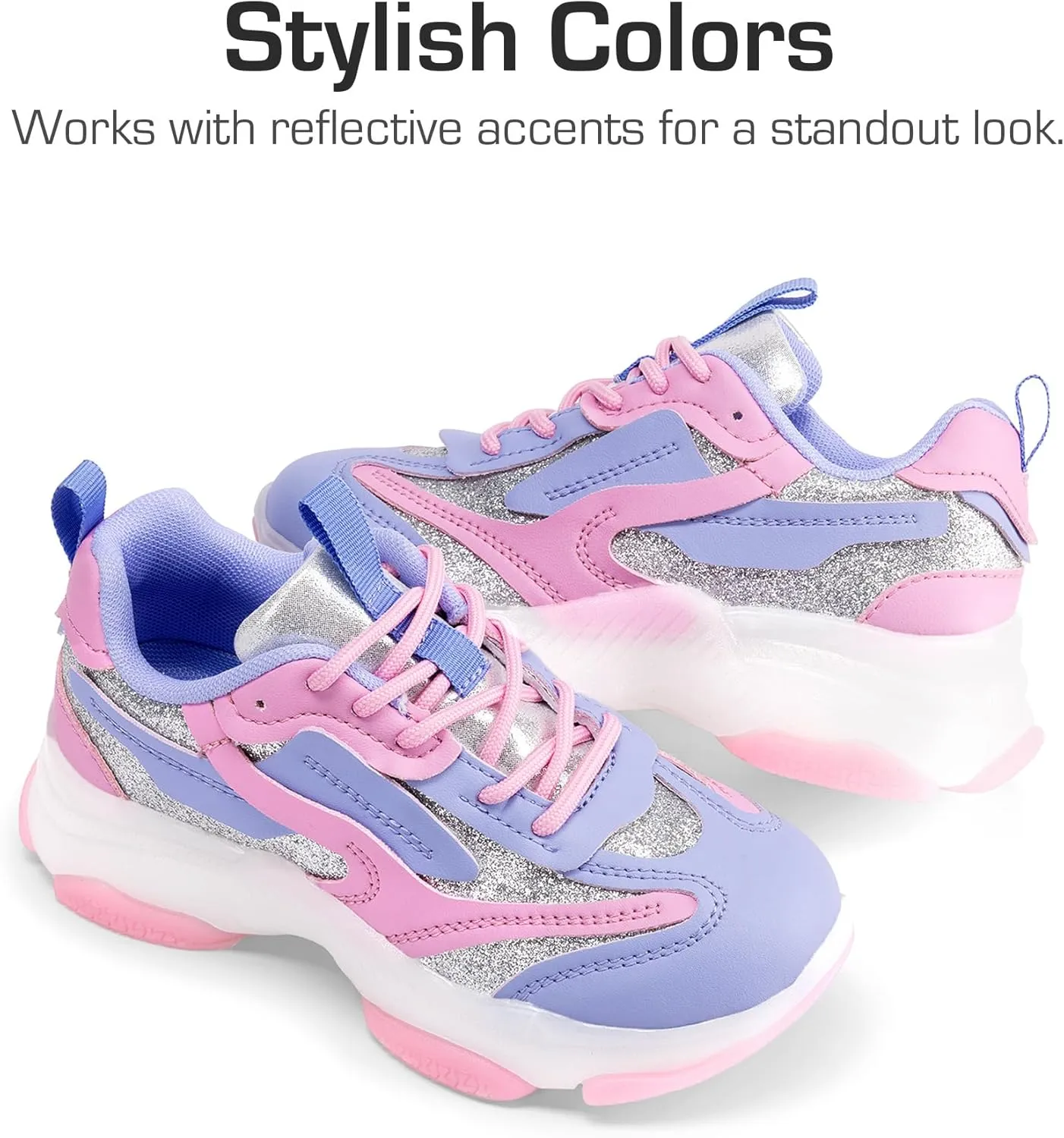 DREAM PAIRS Kids Girls Sneakers Jelly Sole Lace up Shoes Lightweight Walking Shoes for Girls Boys