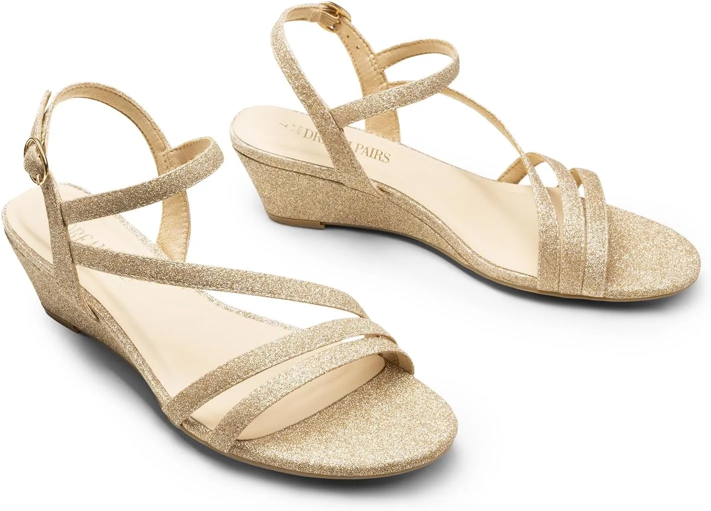 DREAM PAIRS Strappy Wrapped Dressy Wedge Sandals, Comfortable Ankle Strap Open Toe Evening Dress Wedding Dance Summer Shoes