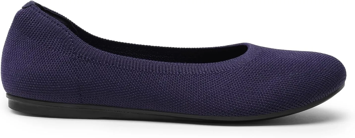 DREAM PAIRS Wide Ballet Flats Shoes for Women, Width Foldable Knit Women's Flats with Arch Support, Comfortable Shoes for Women Dressy Casual Work Office