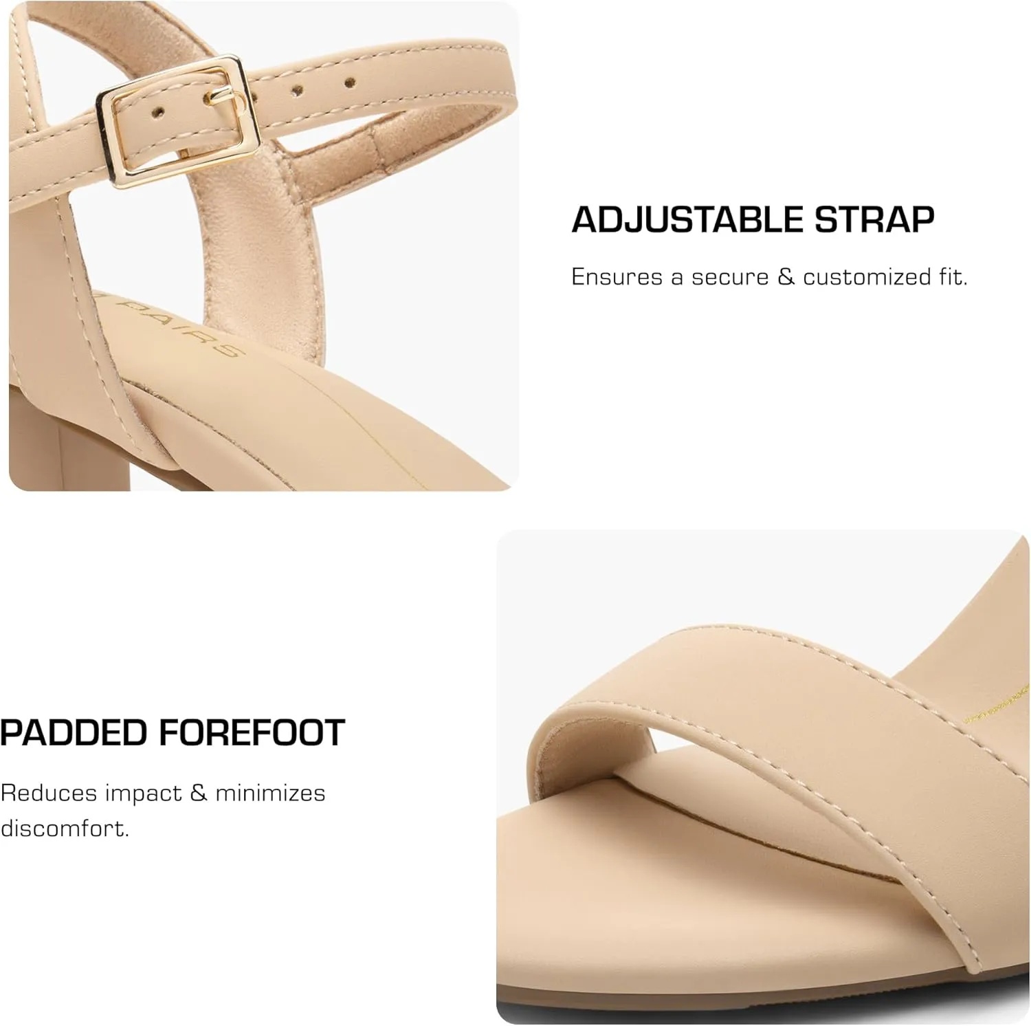 DREAM PAIRS Women's Chunky Heels Block Round Open Toe Ankle Strap Heel Fashion Wedding Party Comfort Dress Sandals Shoes