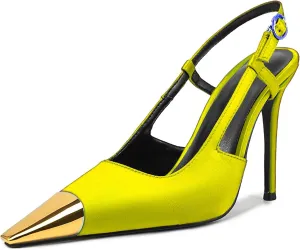 Elegant Snip Toe Satin Stiletto Heel Sandals for Women