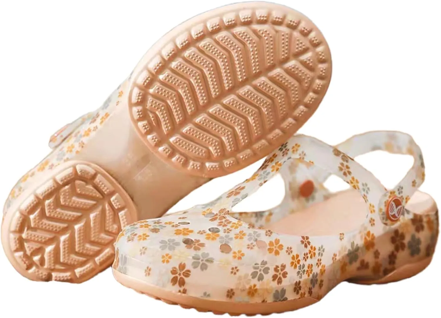 Elegant Transparent Non-Slip Clogs for Women - Comfortable Indoor/Outdoor Garden Sandals, Brown