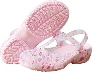 Elegant Transparent Non-Slip Clogs for Women - Comfortable Indoor/Outdoor Garden Sandals, Brown