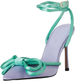 Elegant Women's Sexy Closed Toe Sandals with Bowknot, Fashion Large Size Ponited Toe High Heels for Party, Banquet And Fashion Show