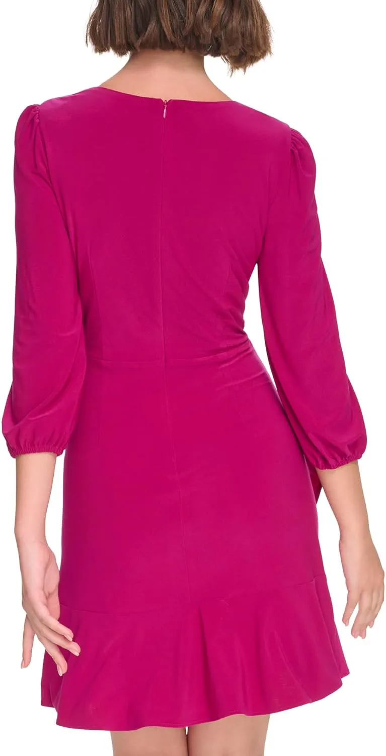 Eliza J Women's 3/4 Sleeve V-Neck Short Dress