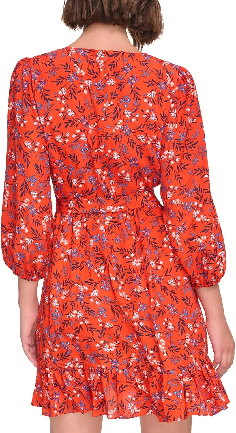 Eliza J Women's 3/4 Sleeve V-Neck Short Dress