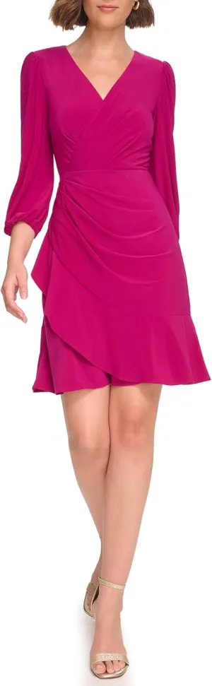 Eliza J Women's 3/4 Sleeve V-Neck Short Dress