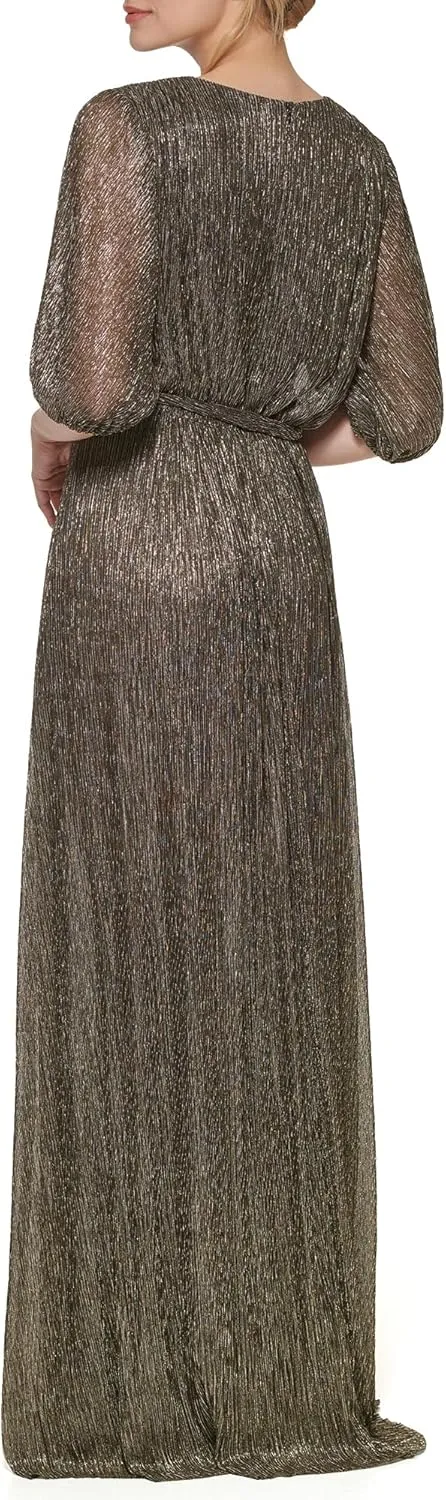 Eliza J Women's Elbow Sleeve V-Neck Long Dress