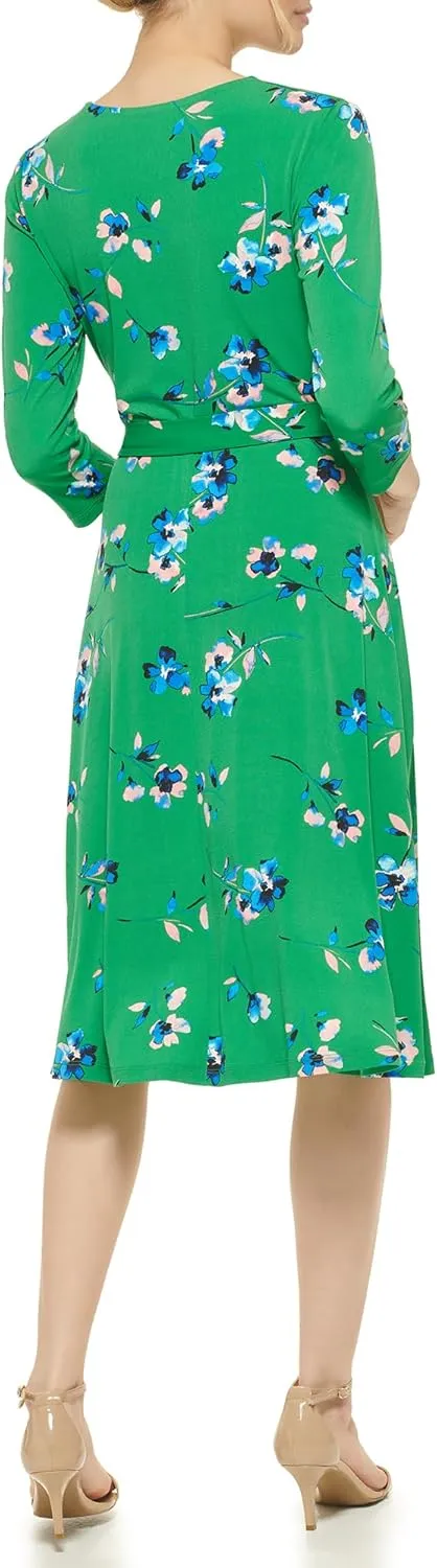Eliza J Women's Elbow Sleeve V-Neck Midi Dress