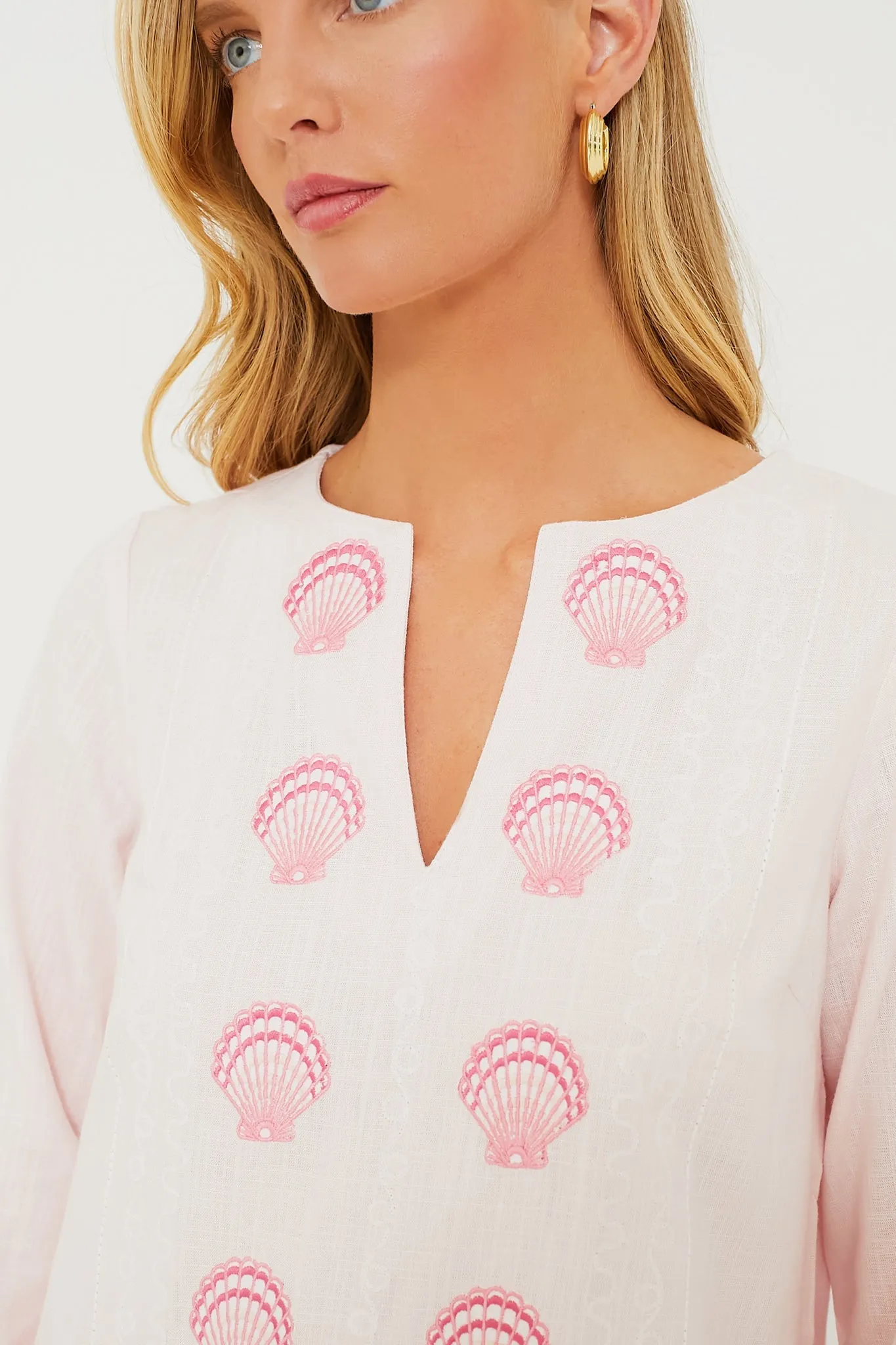 Embroidered Digital Caftan Blush Heavy-duty