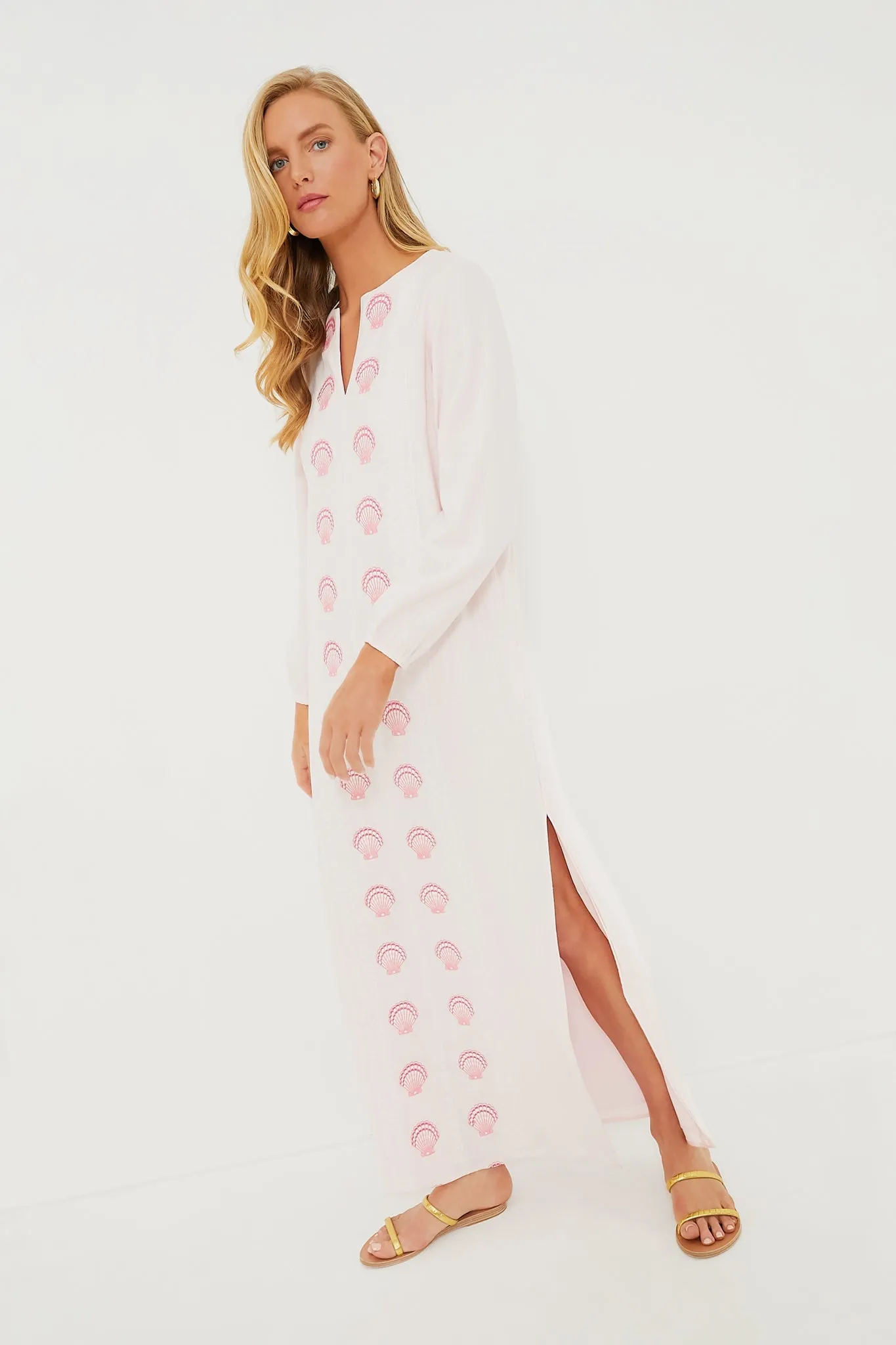 Embroidered Digital Caftan Blush Heavy-duty