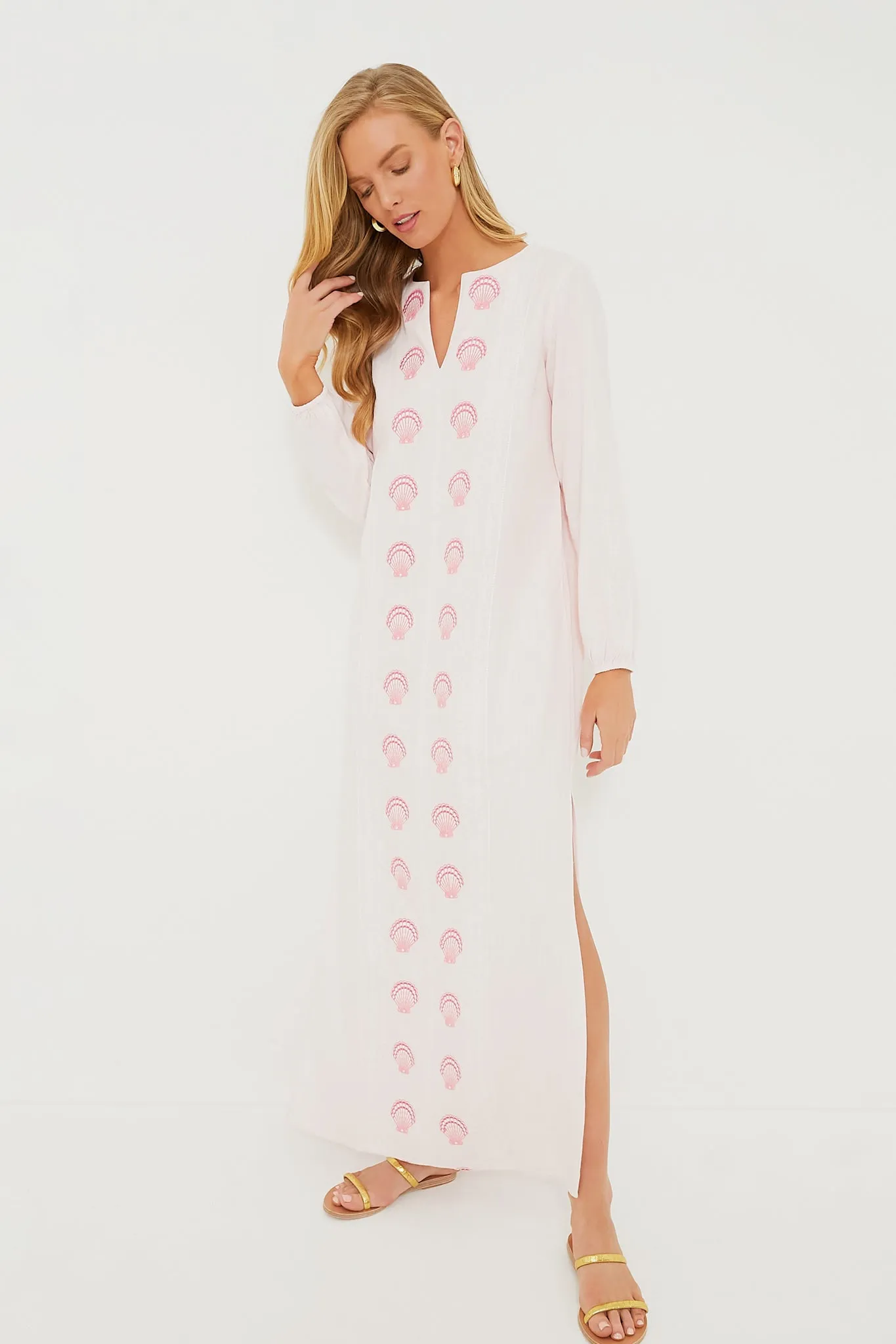 Embroidered Digital Caftan Blush Heavy-duty