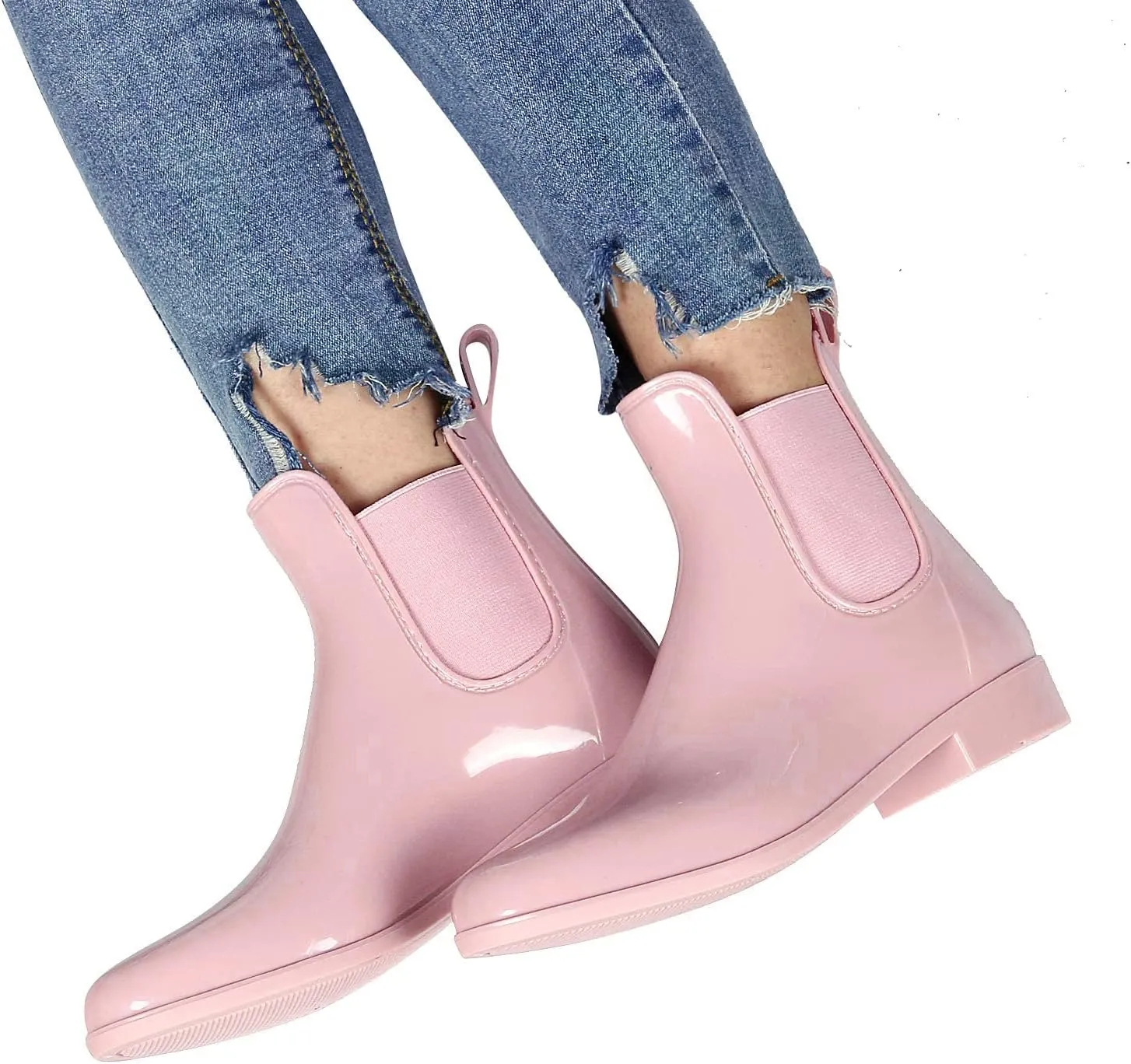 Evshine Women's Short Ankle Rain Boots Lightweight Chelsea Rain Boots Rubber Waterproof Booties