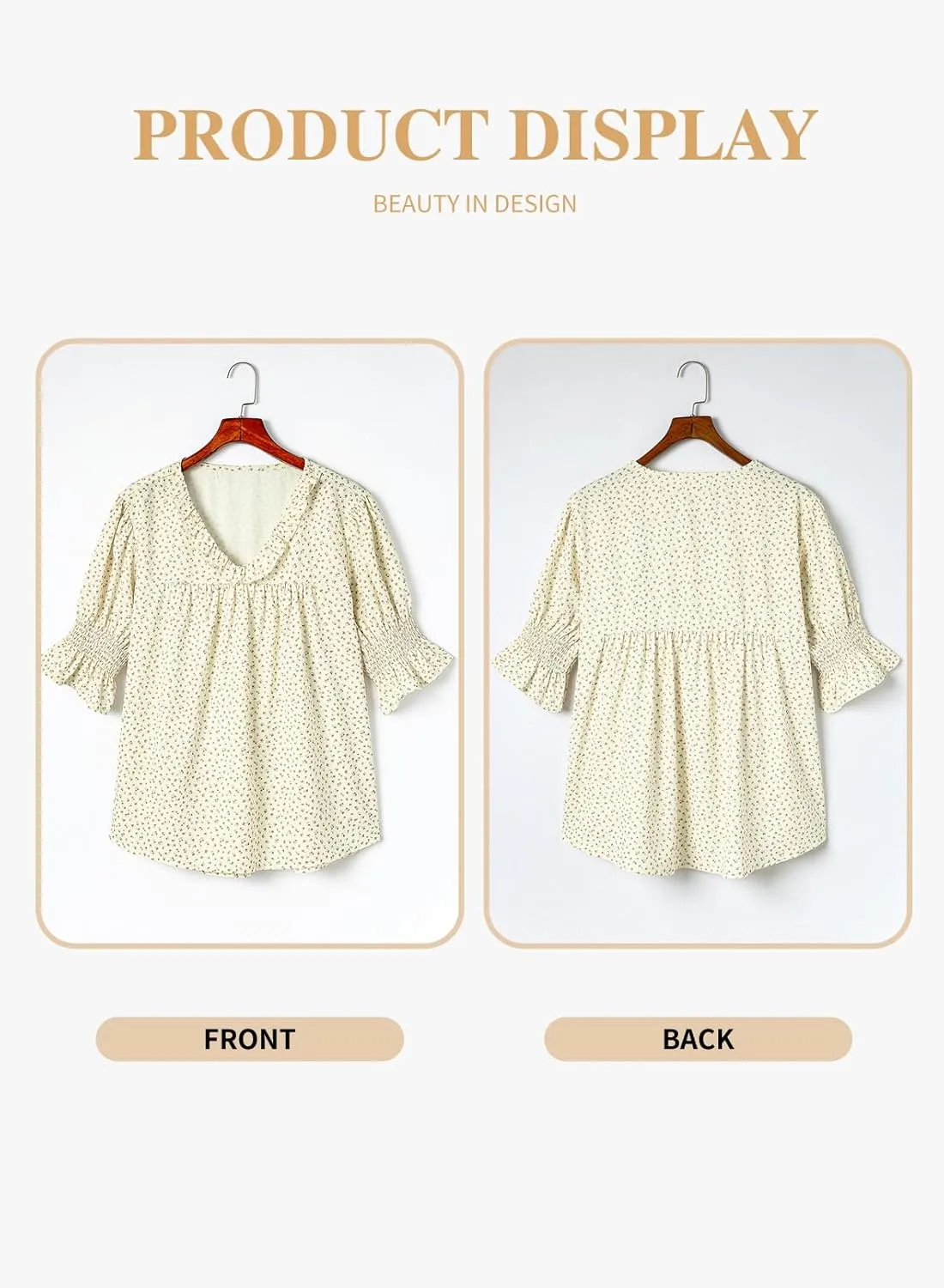 Eytino Womens Plus Size Floral Print Blouses V Neck Ruffle Flowy Short Sleeve Shirts Babydoll Casual Tunic Tops(1X-5X)
