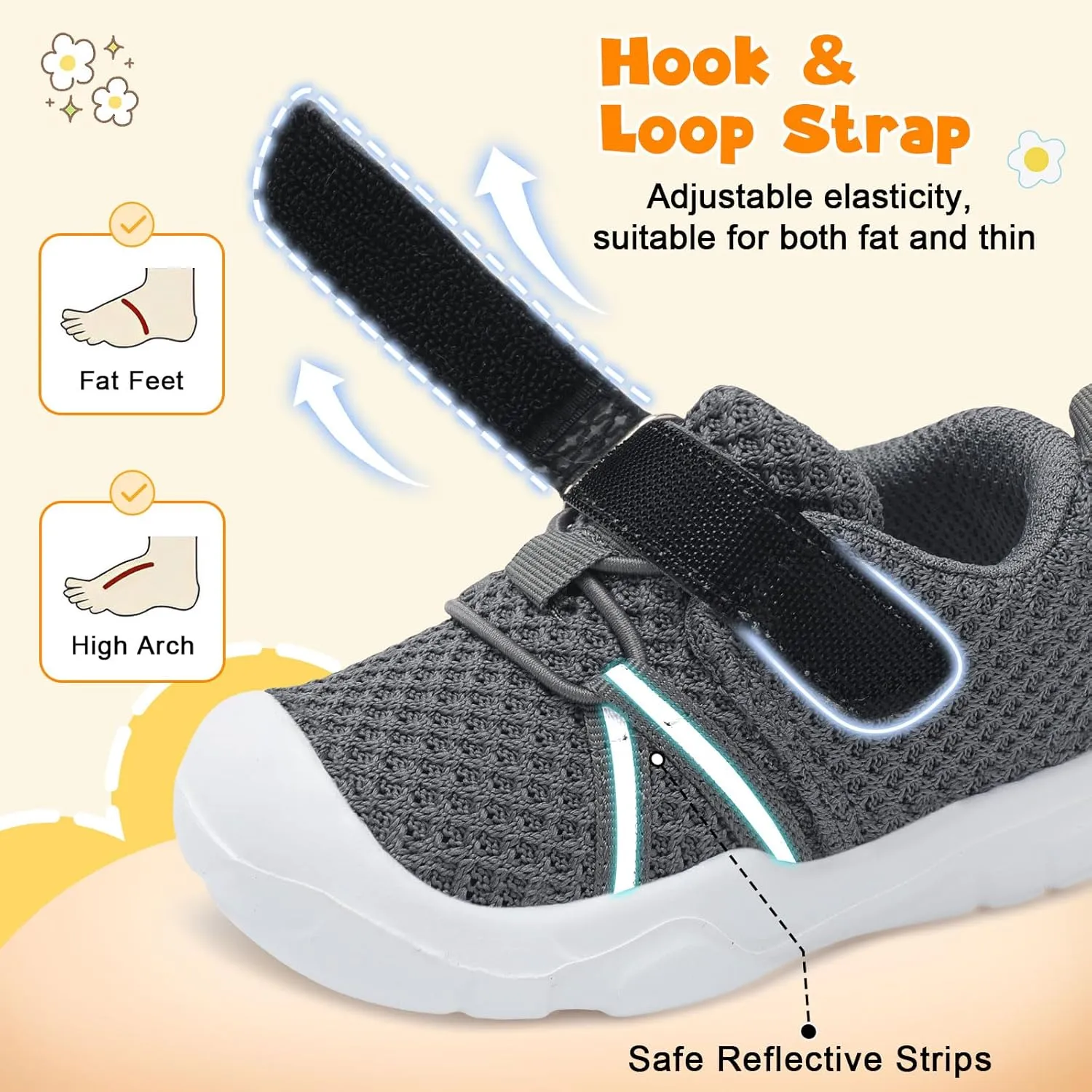 FEETCITY Toddler Sneakers Wide Toddler Shoes Boys Girls Tennis Shoes Sports Running Walking Sneakers