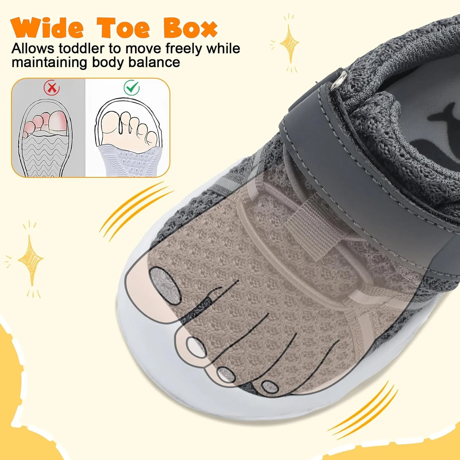 FEETCITY Toddler Sneakers Wide Toddler Shoes Boys Girls Tennis Shoes Sports Running Walking Sneakers