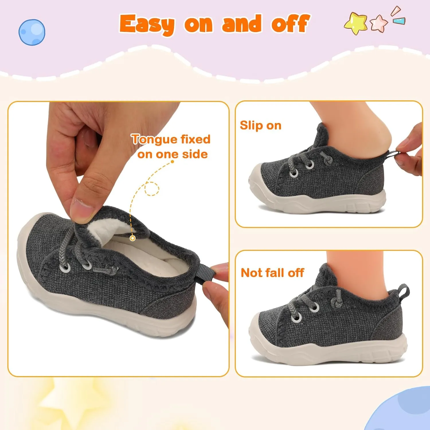 FEETCITY Wide Boys & Girls Winter Shoes - Barefoot & Walking Shoes, Slip On, Tennis Design