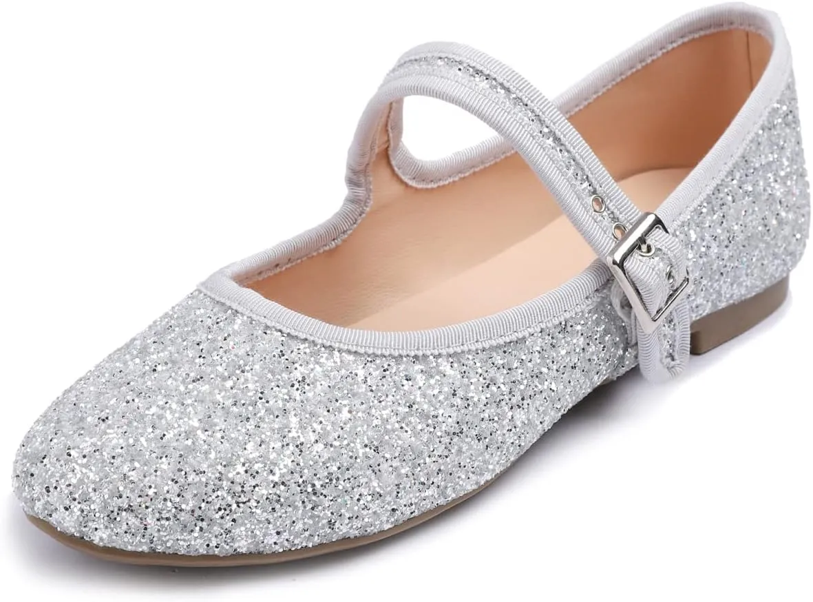 FEVERSOLE Women's Soft Cushion Extra Padded Comfort Round Toe Mary Jane Metal Buckle Fashion Ballet Flats Walking Shoes