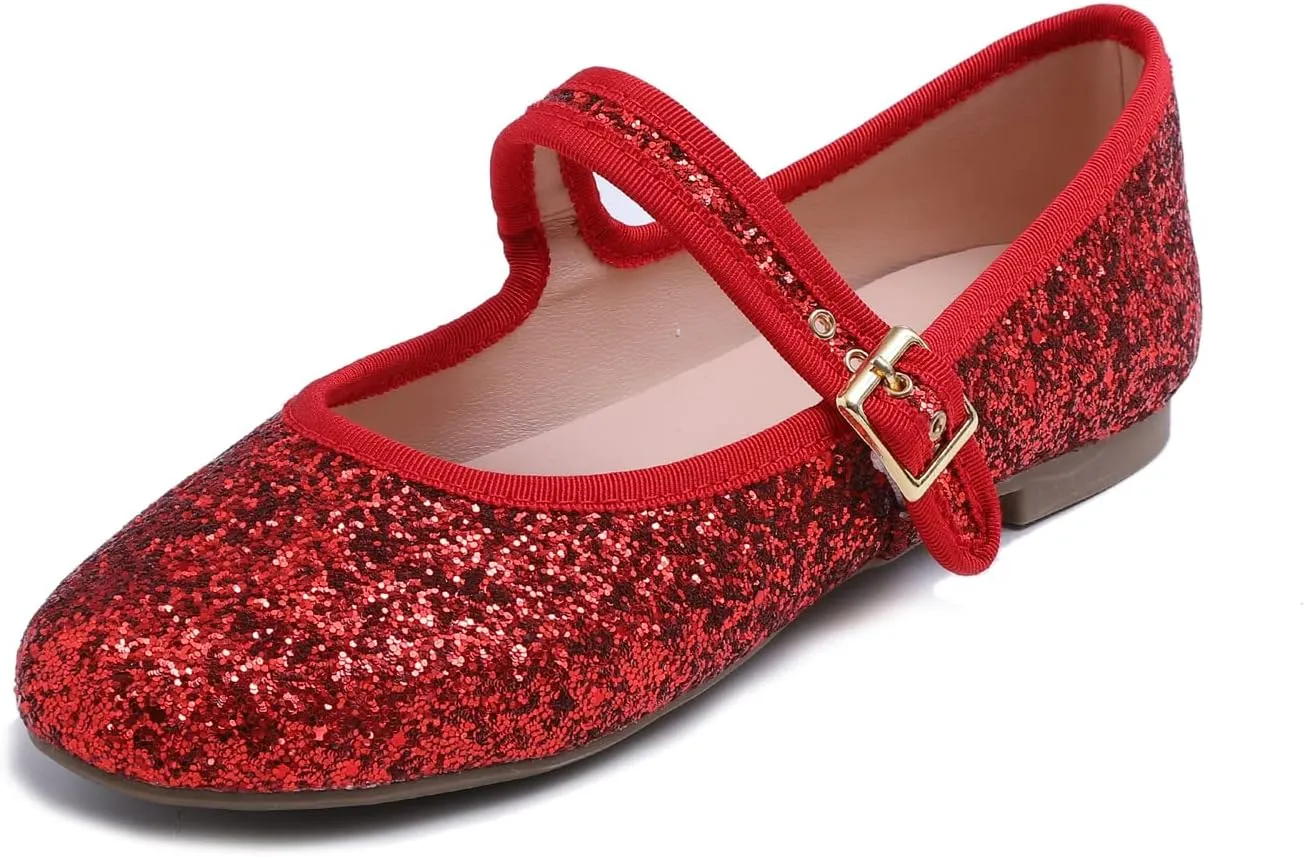 FEVERSOLE Women's Soft Cushion Extra Padded Comfort Round Toe Mary Jane Metal Buckle Fashion Ballet Flats Walking Shoes