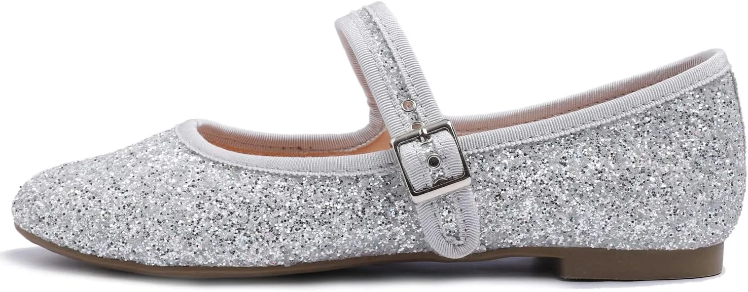 FEVERSOLE Women's Soft Cushion Extra Padded Comfort Round Toe Mary Jane Metal Buckle Fashion Ballet Flats Walking Shoes