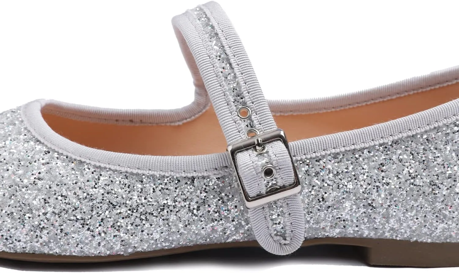 FEVERSOLE Women's Soft Cushion Extra Padded Comfort Round Toe Mary Jane Metal Buckle Fashion Ballet Flats Walking Shoes