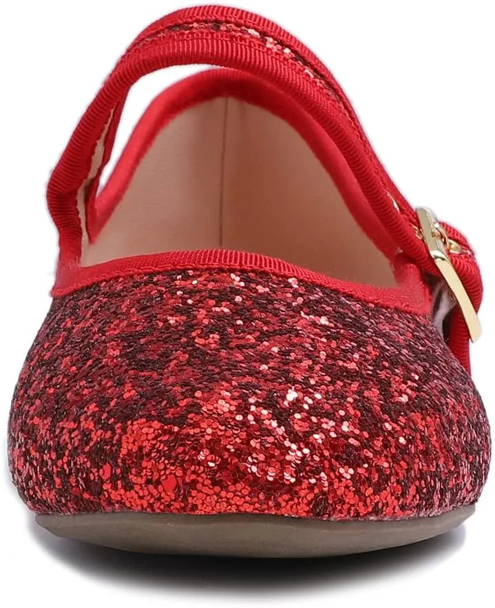 FEVERSOLE Women's Soft Cushion Extra Padded Comfort Round Toe Mary Jane Metal Buckle Fashion Ballet Flats Walking Shoes
