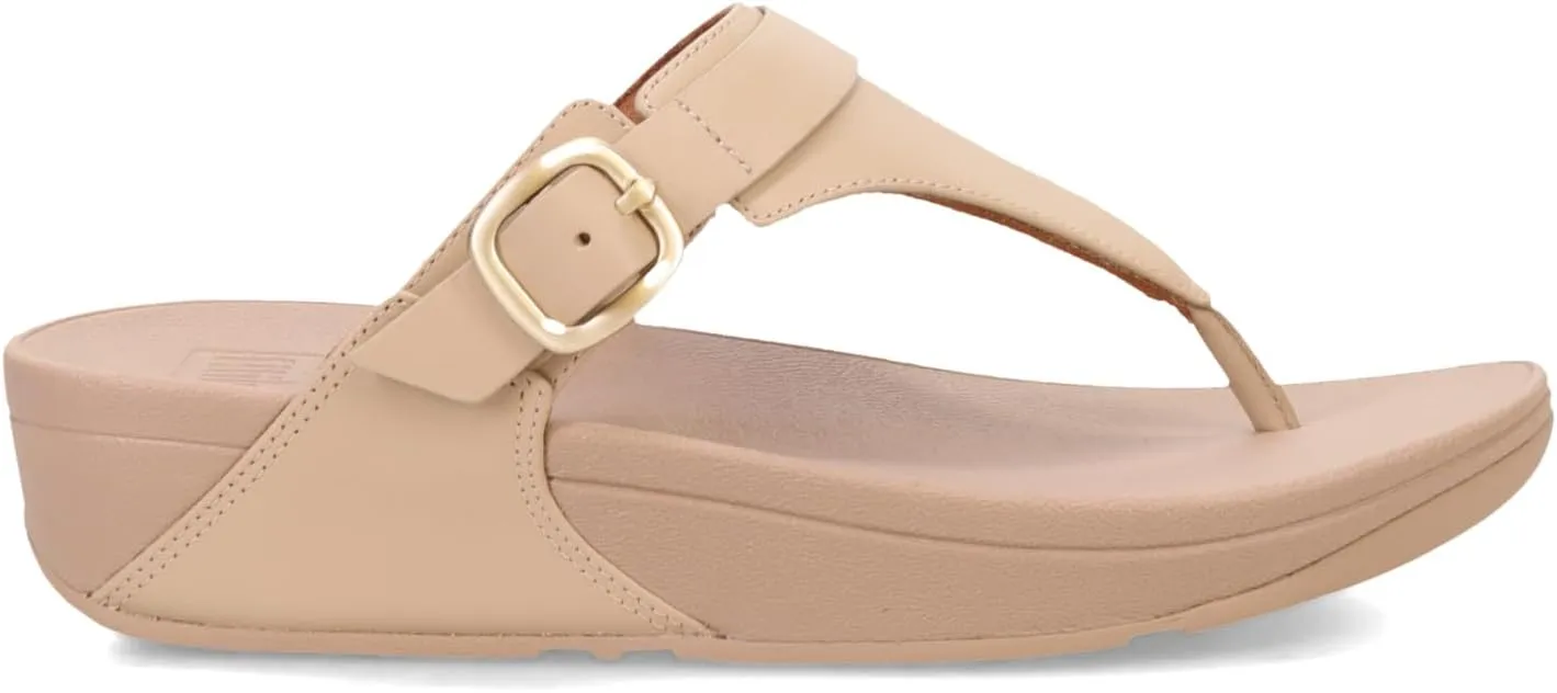 FitFlop Women's Lulu Adjustable Leather Toe-Post Sandals Wedge