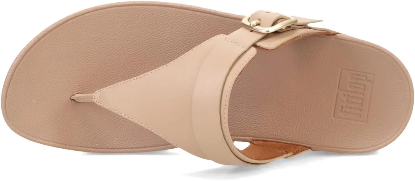 FitFlop Women's Lulu Adjustable Leather Toe-Post Sandals Wedge