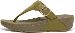 FitFlop Women's Lulu Adjustable Leather Toe-Post Sandals Wedge