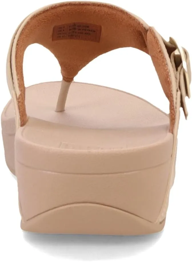 FitFlop Women's Lulu Adjustable Leather Toe-Post Sandals Wedge