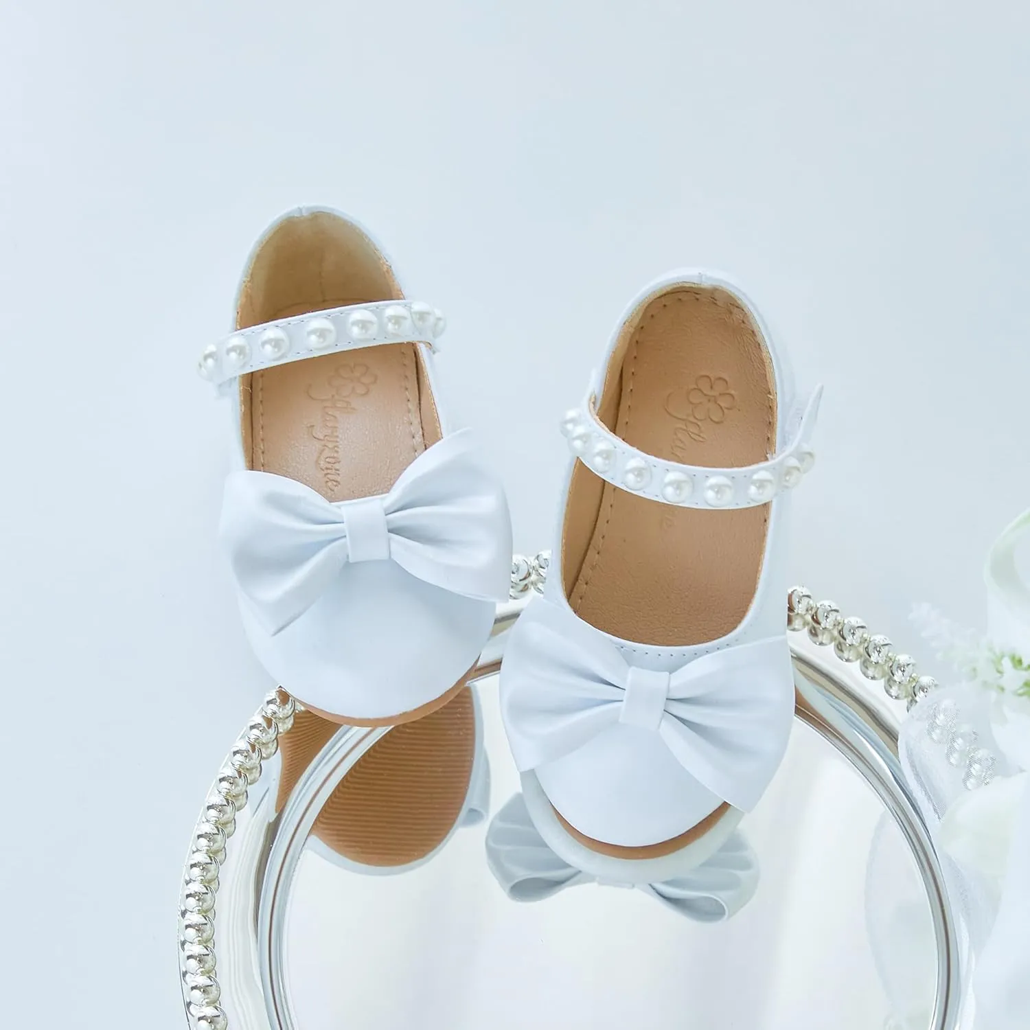 Flaryzone Toddler/Little Girls' Ballerina Flat Mary Jane Princess Dress Shoes - Wedding School Party