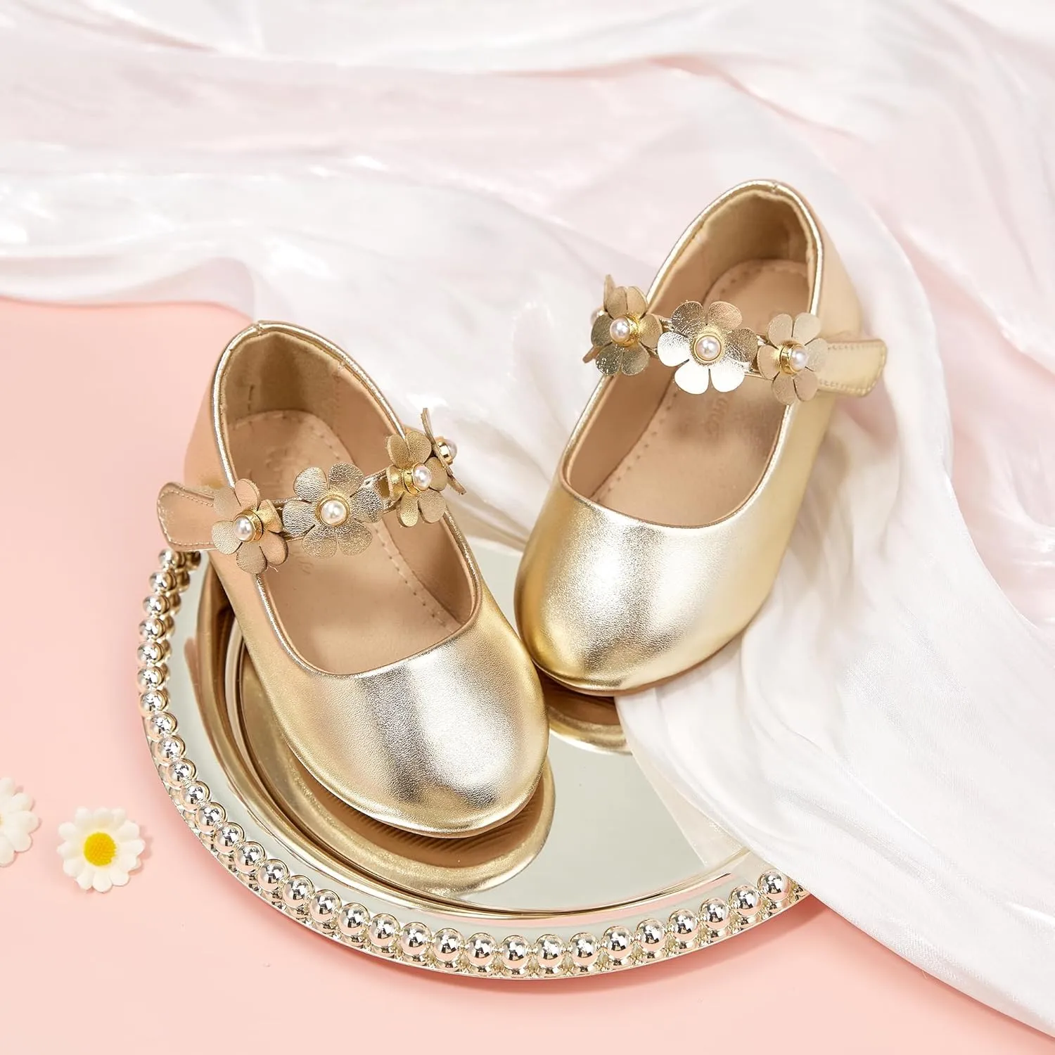 Flaryzone Toddler/Little Girls' Ballerina Flat Mary Jane Princess Dress Shoes - Wedding School Party